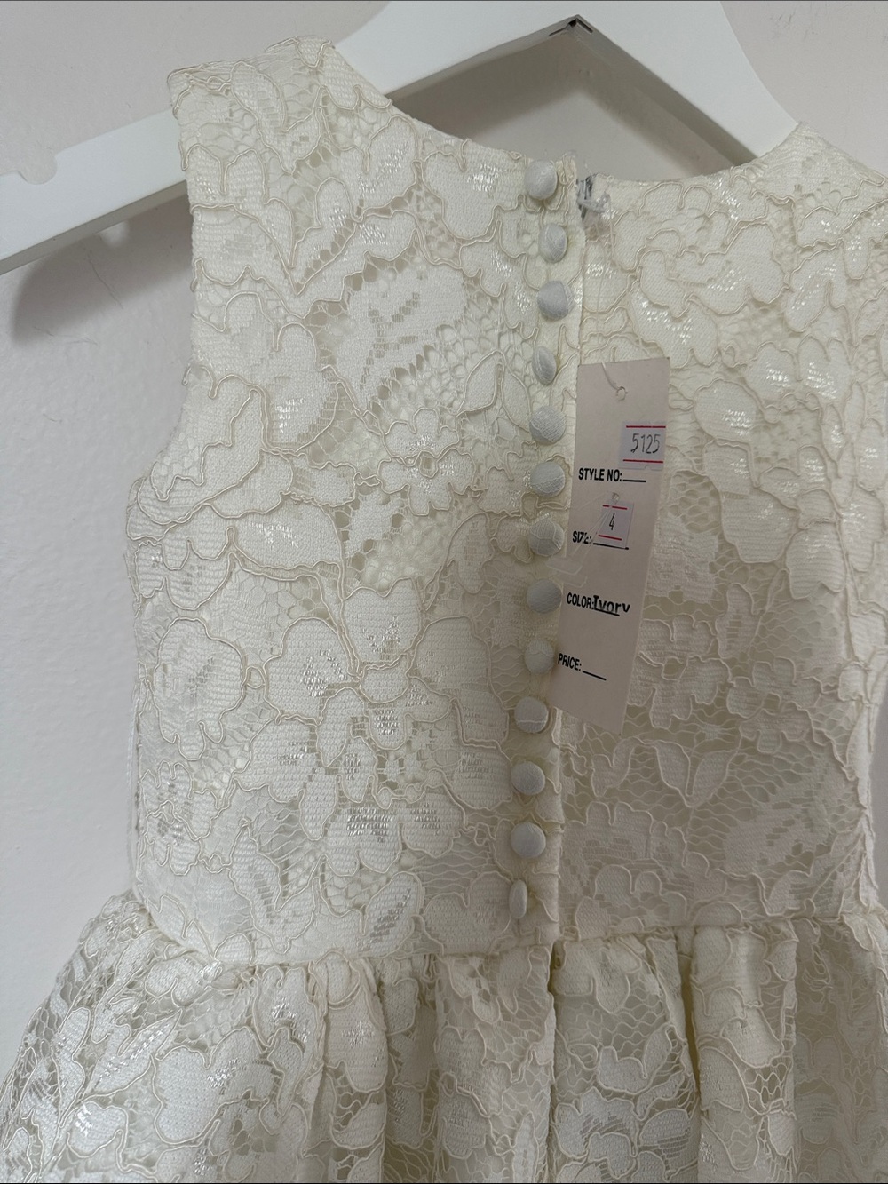 Flower Girl Dress | Bella Bridesmaids | Ivory Lace Overlay Tulle Communion Dress - Picture 7 of 10